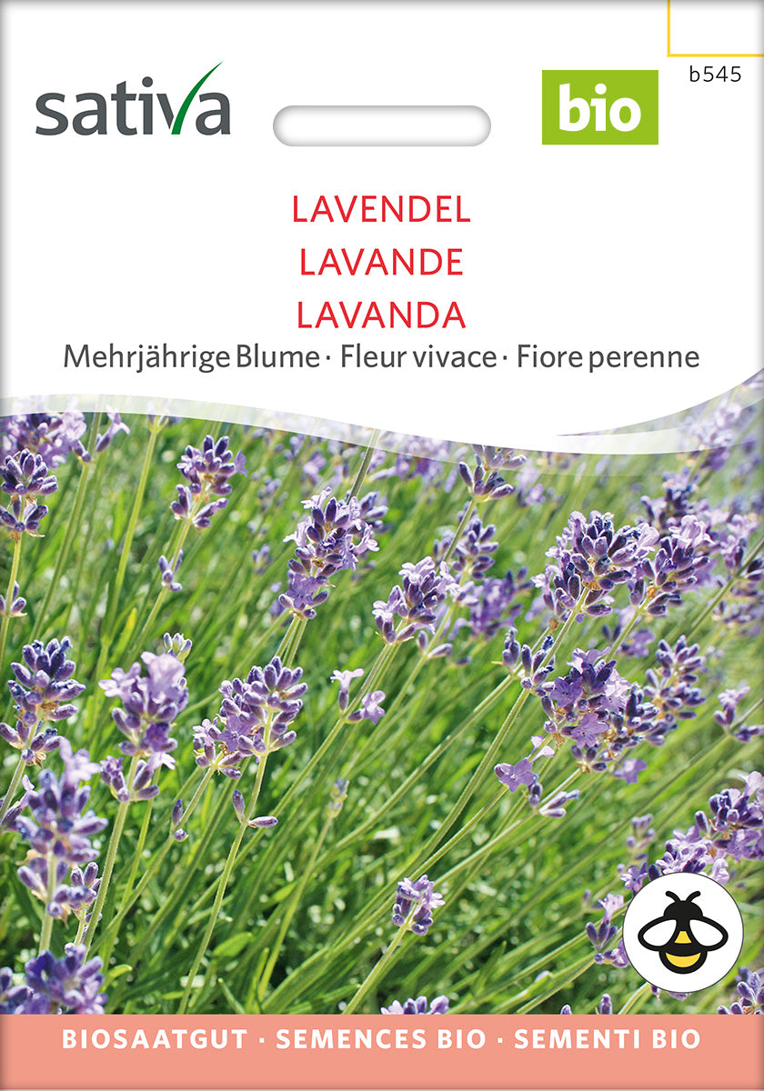 Lavendel Biosaatgut Verpackung Vorderseite