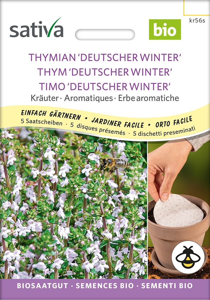 Thymian Deutscher Winter Biosaatgut Verpackung Vorderseite